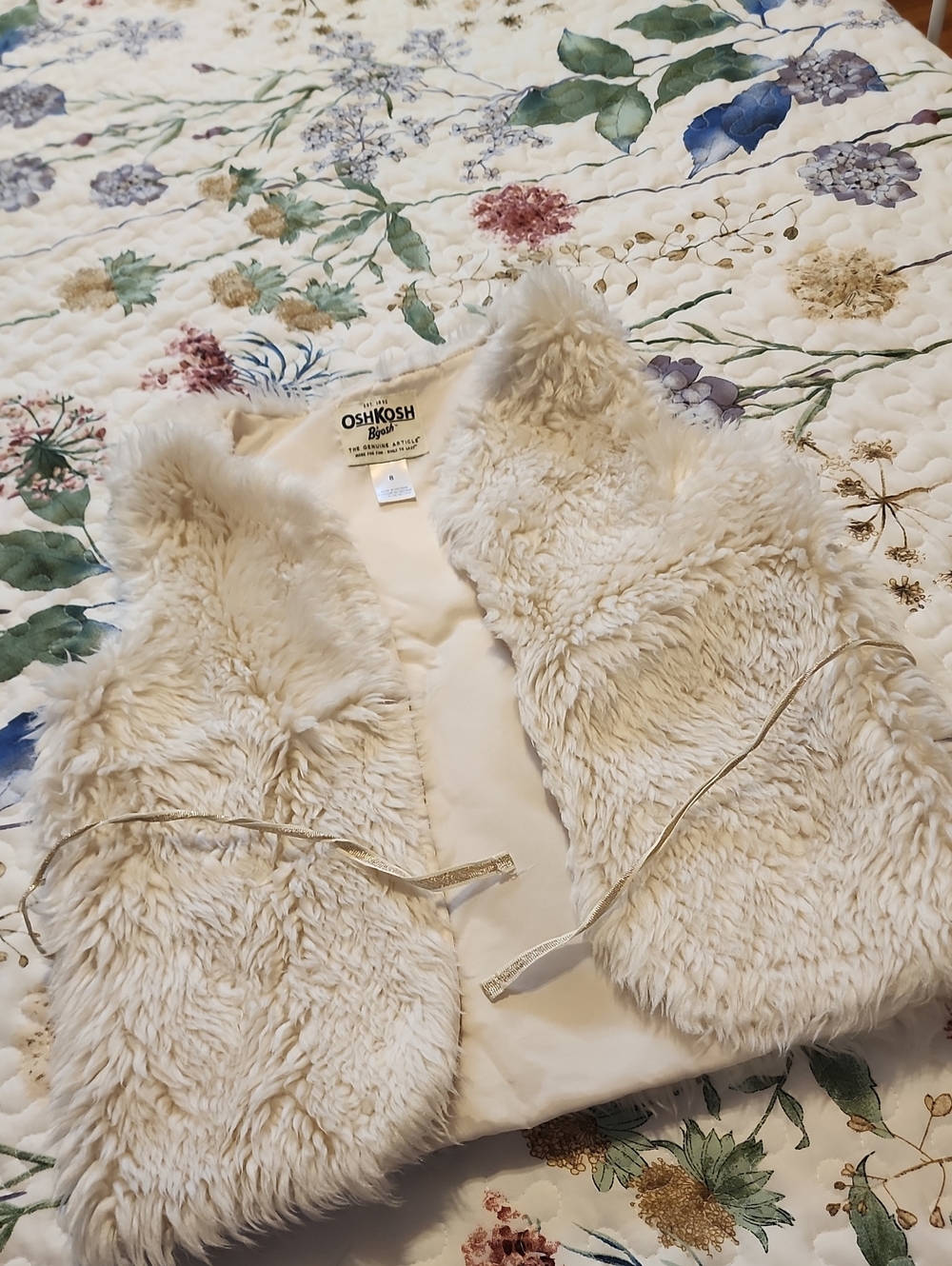 OshKosh Cream Faux Fur Vest